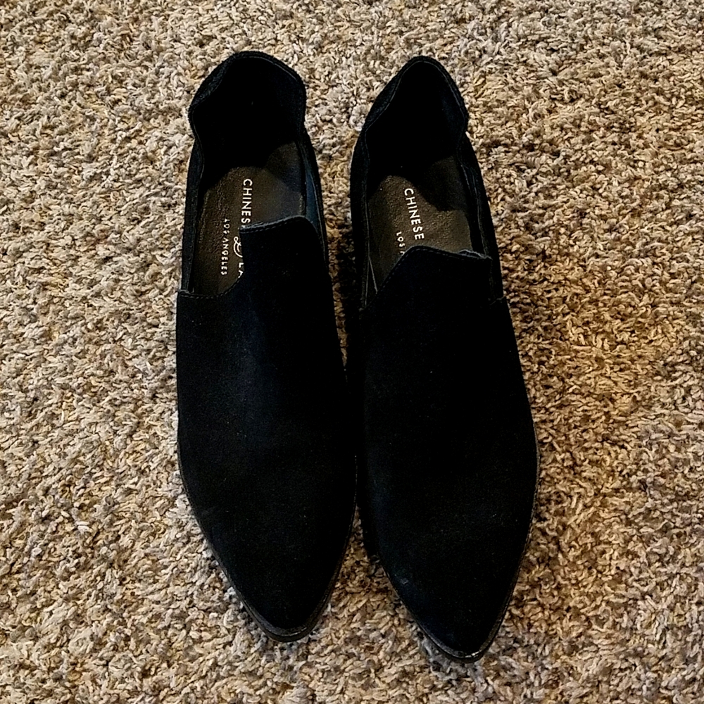 Chinese Laundry Black Suede Ankle Booties 8.5